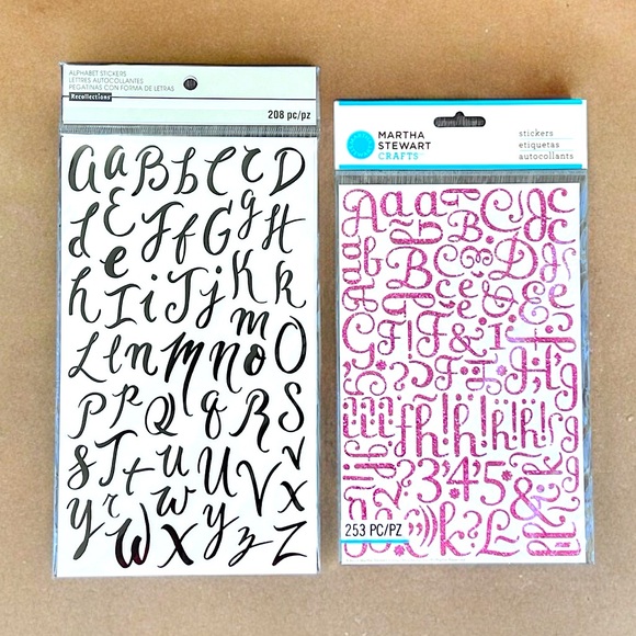 NWT Martha Stewart Crafts & Recollections Pink/Black Alphabet Scrapbook Stickers - Picture 12 of 13